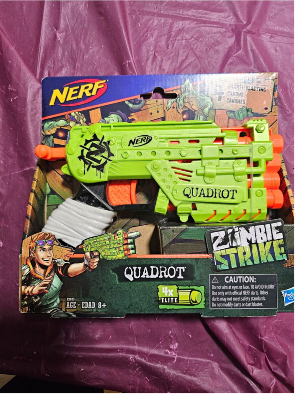 Nerf Zombie Strike Quadrot Blaster 4 Barrel Blasting Canons NIB New Sealed E2673